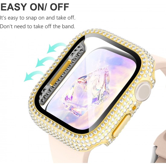 Bling Watch Protective Case with Built-in Screen Protector for Apple Watch Ultra SE Series 8 7 6 5 4 3 2 1