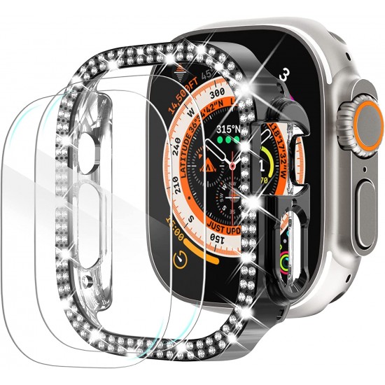 Bling Watch Protective Case with Built-in Screen Protector for Apple Watch Ultra SE Series 8 7 6 5 4 3 2 1