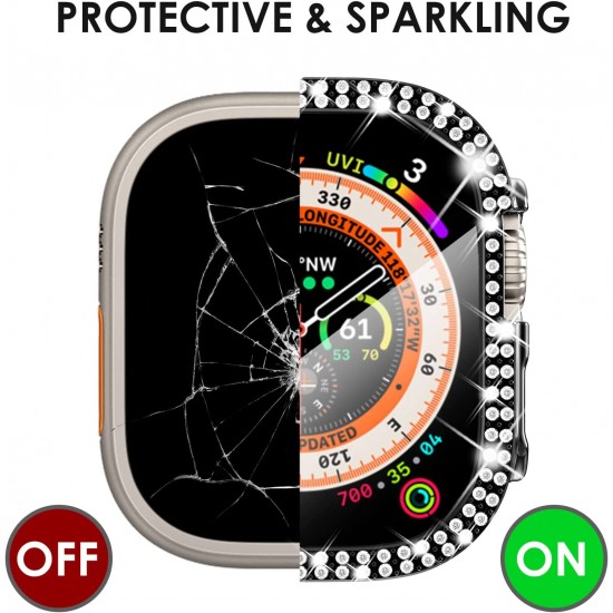 Bling Watch Protective Case with Built-in Screen Protector for Apple Watch Ultra SE Series 8 7 6 5 4 3 2 1