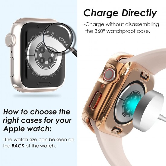 Bling Watch Protective Case with Built-in Screen Protector for Apple Watch Ultra SE Series 8 7 6 5 4 3 2 1