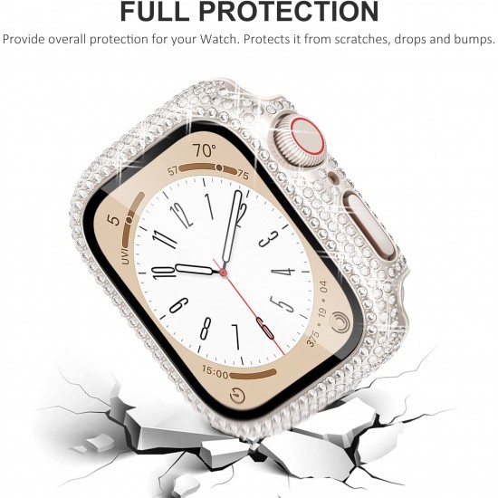 Bling Watch Protective Case with Built-in Screen Protector for Apple Watch Ultra SE Series 8 7 6 5 4 3 2 1