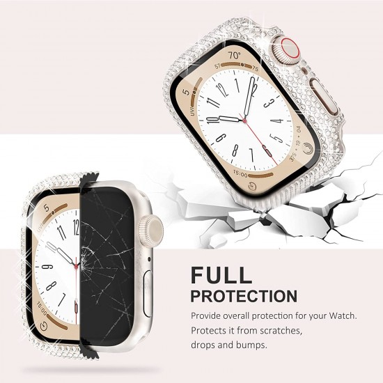 Bling Watch Protective Case with Built-in Screen Protector for Apple Watch Ultra SE Series 8 7 6 5 4 3 2 1