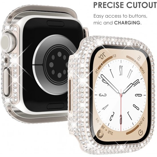 Bling Watch Protective Case with Built-in Screen Protector for Apple Watch Ultra SE Series 8 7 6 5 4 3 2 1