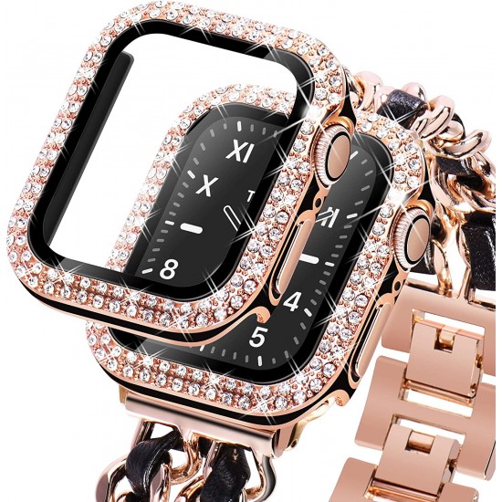 Bling Watch Protective Case with Built-in Screen Protector for Apple Watch Ultra SE Series 8 7 6 5 4 3 2 1