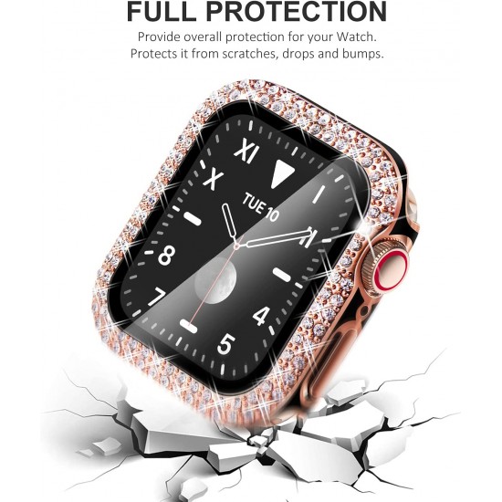 Bling Watch Protective Case with Built-in Screen Protector for Apple Watch Ultra SE Series 8 7 6 5 4 3 2 1