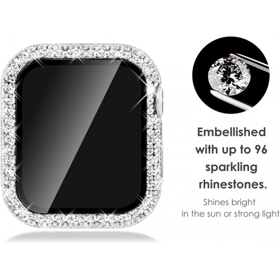 Bling Watch Protective Case with Built-in Screen Protector for Apple Watch Ultra SE Series 8 7 6 5 4 3 2 1