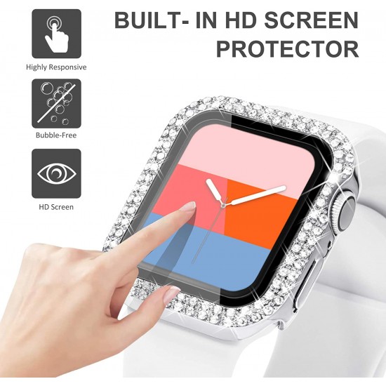 Bling Watch Protective Case with Built-in Screen Protector for Apple Watch Ultra SE Series 8 7 6 5 4 3 2 1