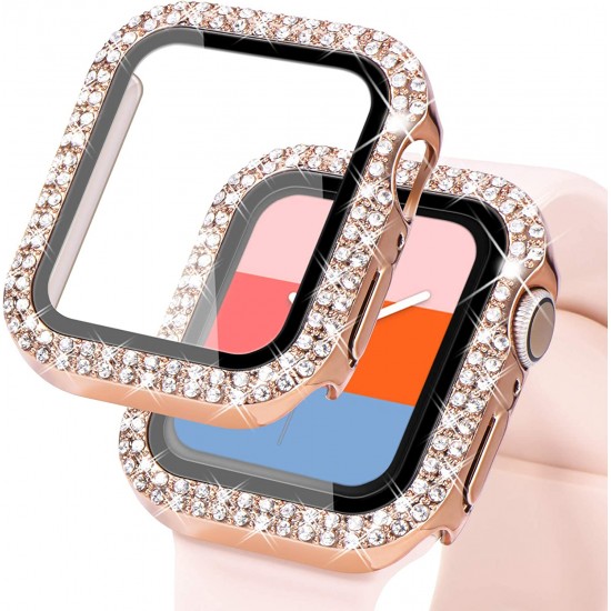 Bling Watch Protective Case with Built-in Screen Protector for Apple Watch Ultra SE Series 8 7 6 5 4 3 2 1