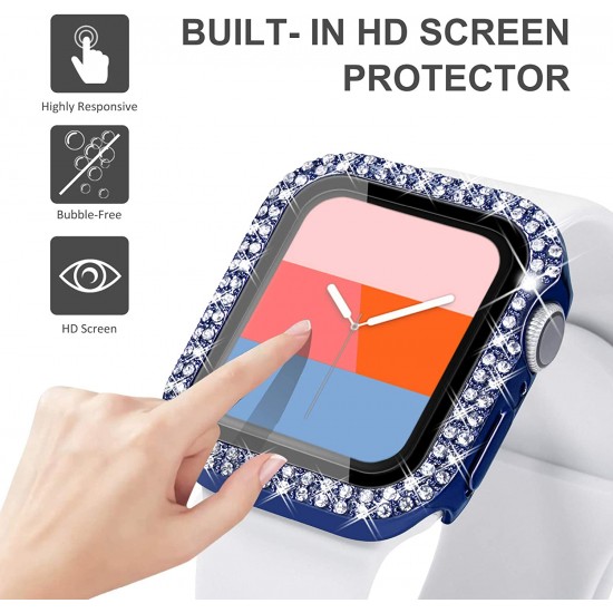 Bling Watch Protective Case with Built-in Screen Protector for Apple Watch Ultra SE Series 8 7 6 5 4 3 2 1