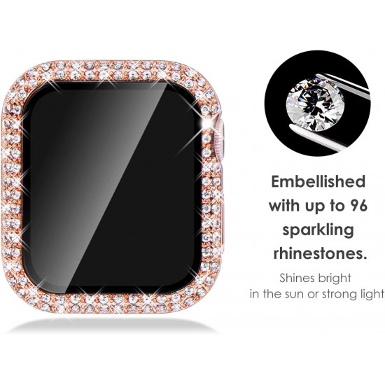 Bling Watch Protective Case with Built-in Screen Protector for Apple Watch Ultra SE Series 8 7 6 5 4 3 2 1