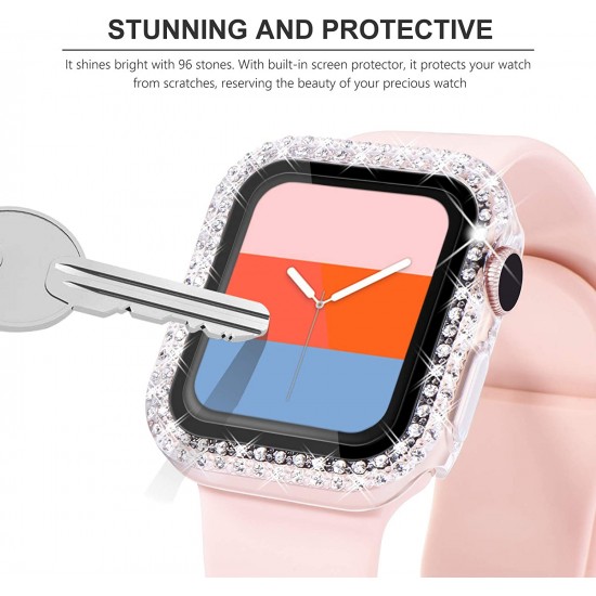 Bling Watch Protective Case with Built-in Screen Protector for Apple Watch Ultra SE Series 8 7 6 5 4 3 2 1