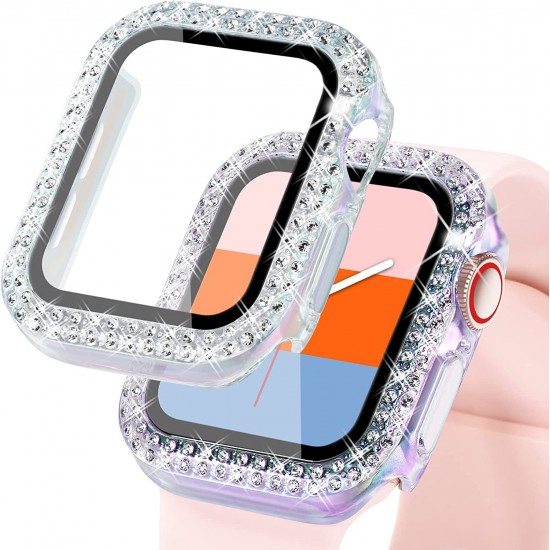 Bling Watch Protective Case with Built-in Screen Protector for Apple Watch Ultra SE Series 8 7 6 5 4 3 2 1