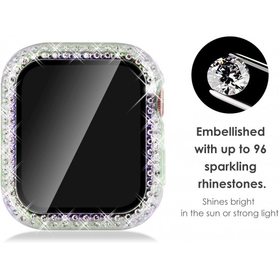 Bling Watch Protective Case with Built-in Screen Protector for Apple Watch Ultra SE Series 8 7 6 5 4 3 2 1
