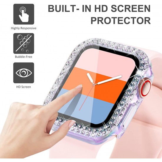 Bling Watch Protective Case with Built-in Screen Protector for Apple Watch Ultra SE Series 8 7 6 5 4 3 2 1