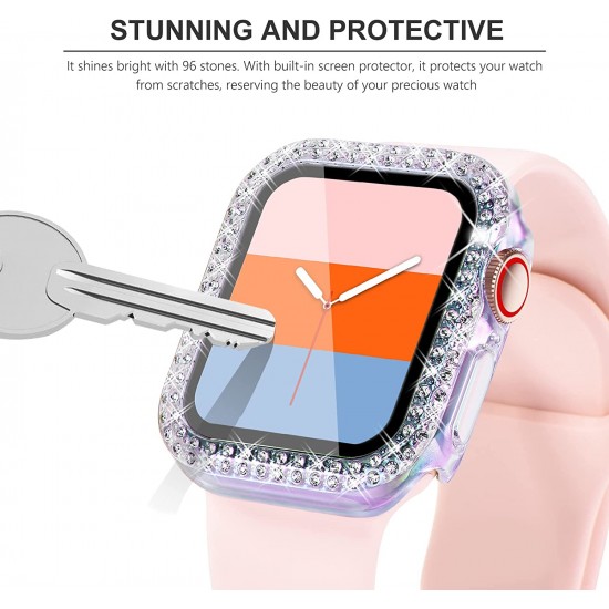 Bling Watch Protective Case with Built-in Screen Protector for Apple Watch Ultra SE Series 8 7 6 5 4 3 2 1