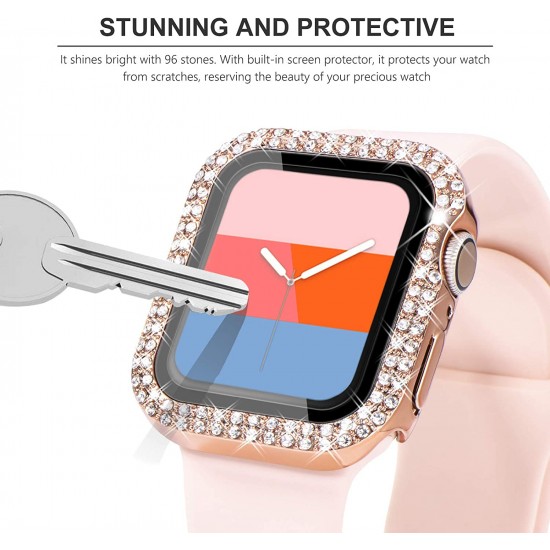 Bling Watch Protective Case with Built-in Screen Protector for Apple Watch Ultra SE Series 8 7 6 5 4 3 2 1