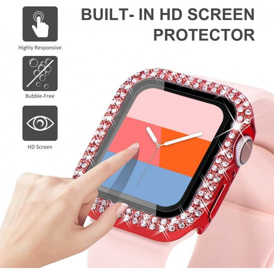 Bling Watch Protective Case with Built-in Screen Protector for Apple Watch Ultra SE Series 8 7 6 5 4 3 2 1