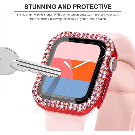 Bling Watch Protective Case with Built-in Screen Protector for Apple Watch Ultra SE Series 8 7 6 5 4 3 2 1