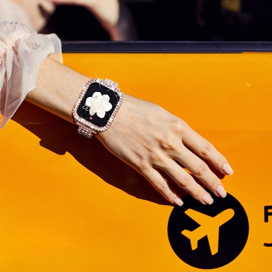 Bling Watch Protective Case with Built-in Screen Protector for Apple Watch Ultra SE Series 8 7 6 5 4 3 2 1