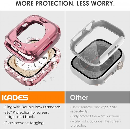 Bling Watch Protective Case with Built-in Screen Protector for Apple Watch Ultra SE Series 8 7 6 5 4 3 2 1