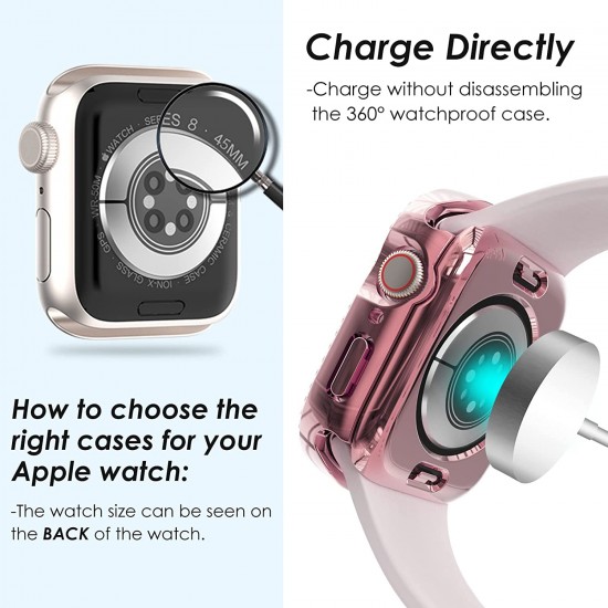 Bling Watch Protective Case with Built-in Screen Protector for Apple Watch Ultra SE Series 8 7 6 5 4 3 2 1