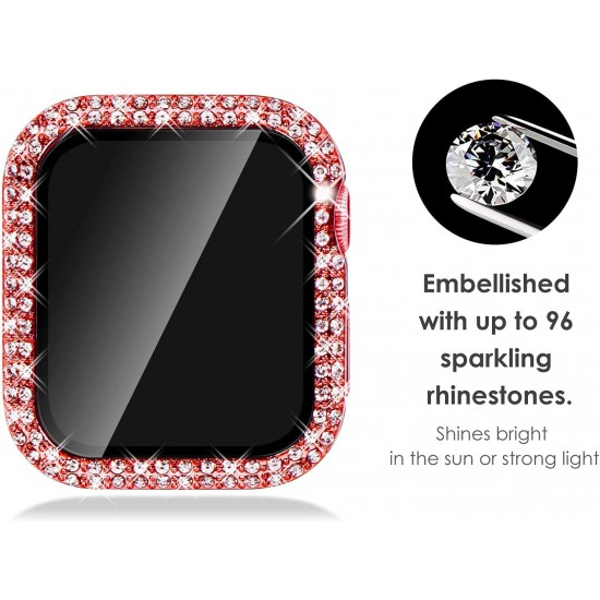 Bling Watch Protective Case with Built-in Screen Protector for Apple Watch Ultra SE Series 8 7 6 5 4 3 2 1