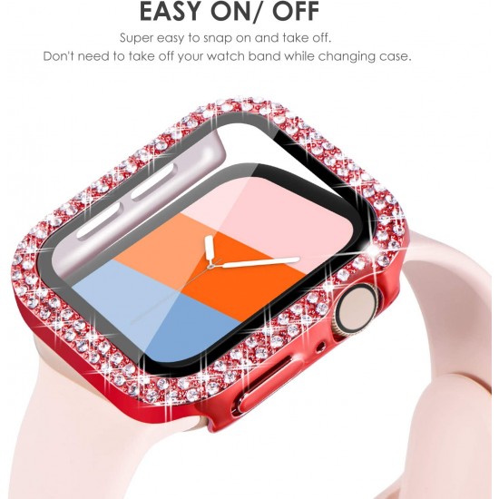 Bling Watch Protective Case with Built-in Screen Protector for Apple Watch Ultra SE Series 8 7 6 5 4 3 2 1