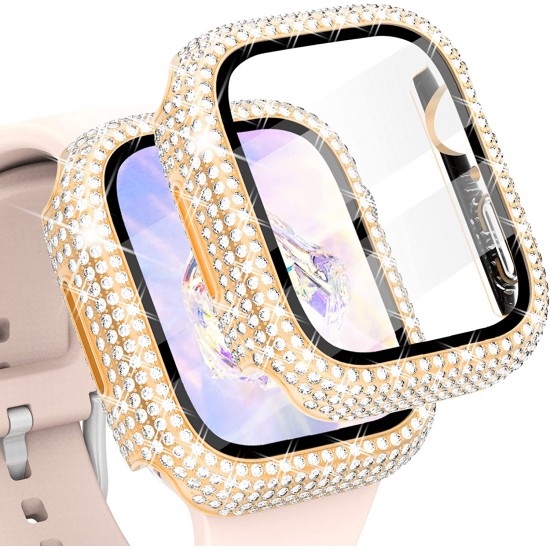Bling Watch Protective Case with Built-in Screen Protector for Apple Watch Ultra SE Series 8 7 6 5 4 3 2 1
