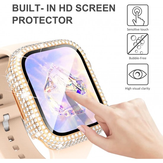 Bling Watch Protective Case with Built-in Screen Protector for Apple Watch Ultra SE Series 8 7 6 5 4 3 2 1