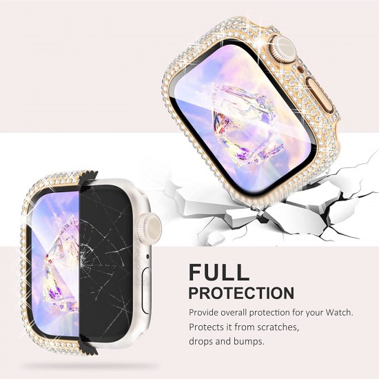 Bling Watch Protective Case with Built-in Screen Protector for Apple Watch Ultra SE Series 8 7 6 5 4 3 2 1