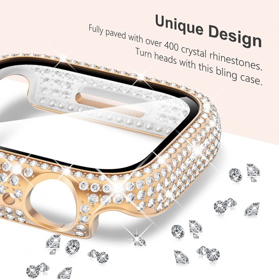Bling Watch Protective Case with Built-in Screen Protector for Apple Watch Ultra SE Series 8 7 6 5 4 3 2 1