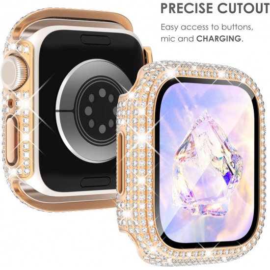 Bling Watch Protective Case with Built-in Screen Protector for Apple Watch Ultra SE Series 8 7 6 5 4 3 2 1