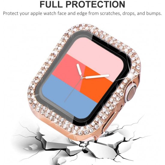 Bling Watch Protective Case with Built-in Screen Protector for Apple Watch Ultra SE Series 8 7 6 5 4 3 2 1