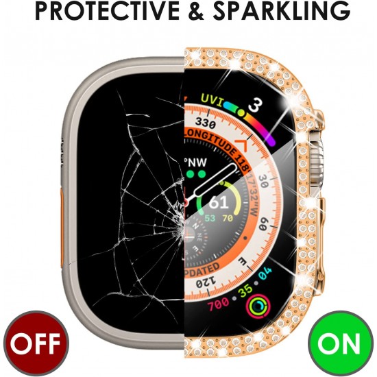 Bling Watch Protective Case with Built-in Screen Protector for Apple Watch Ultra SE Series 8 7 6 5 4 3 2 1