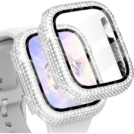 Bling Watch Protective Case with Built-in Screen Protector for Apple Watch Ultra SE Series 8 7 6 5 4 3 2 1