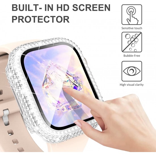 Bling Watch Protective Case with Built-in Screen Protector for Apple Watch Ultra SE Series 8 7 6 5 4 3 2 1