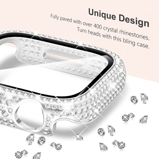Bling Watch Protective Case with Built-in Screen Protector for Apple Watch Ultra SE Series 8 7 6 5 4 3 2 1