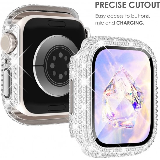 Bling Watch Protective Case with Built-in Screen Protector for Apple Watch Ultra SE Series 8 7 6 5 4 3 2 1