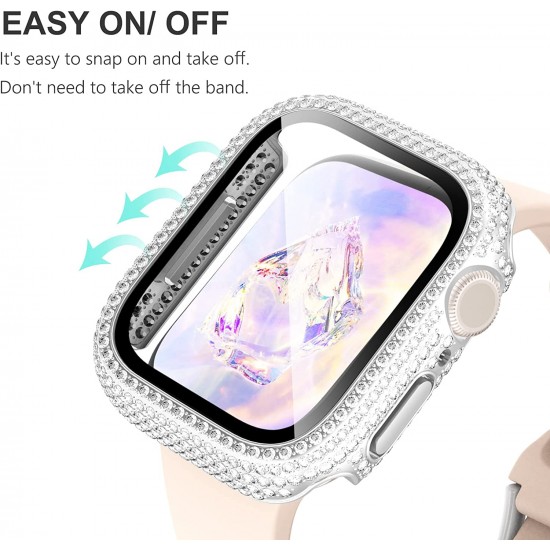 Bling Watch Protective Case with Built-in Screen Protector for Apple Watch Ultra SE Series 8 7 6 5 4 3 2 1