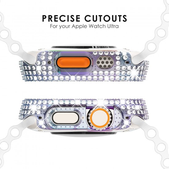 Bling Watch Protective Case with Built-in Screen Protector for Apple Watch Ultra SE Series 8 7 6 5 4 3 2 1