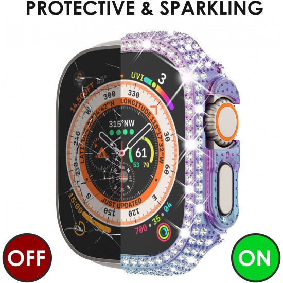 Bling Watch Protective Case with Built-in Screen Protector for Apple Watch Ultra SE Series 8 7 6 5 4 3 2 1