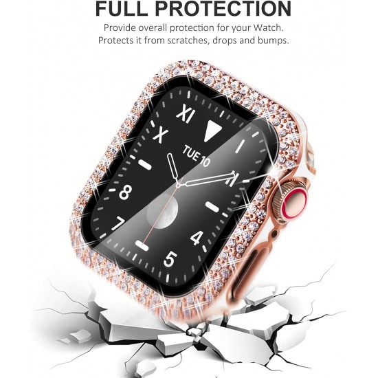 Bling Watch Protective Case with Built-in Screen Protector for Apple Watch Ultra SE Series 8 7 6 5 4 3 2 1