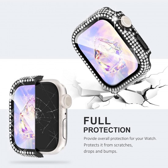 Bling Watch Protective Case with Built-in Screen Protector for Apple Watch Ultra SE Series 8 7 6 5 4 3 2 1