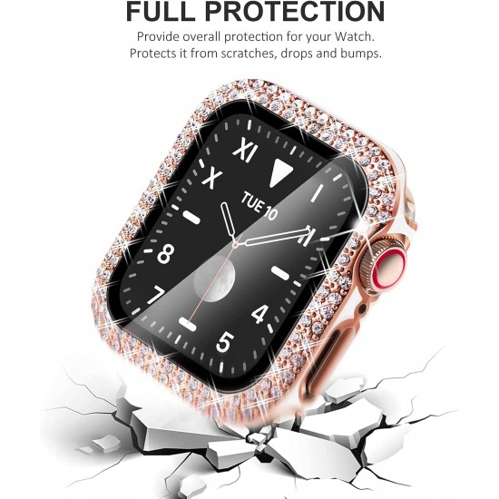 Bling Watch Protective Case with Built-in Screen Protector for Apple Watch Ultra SE Series 8 7 6 5 4 3 2 1