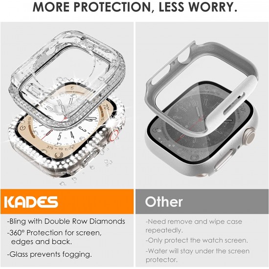 Bling Watch Protective Case with Built-in Screen Protector for Apple Watch Ultra SE Series 8 7 6 5 4 3 2 1