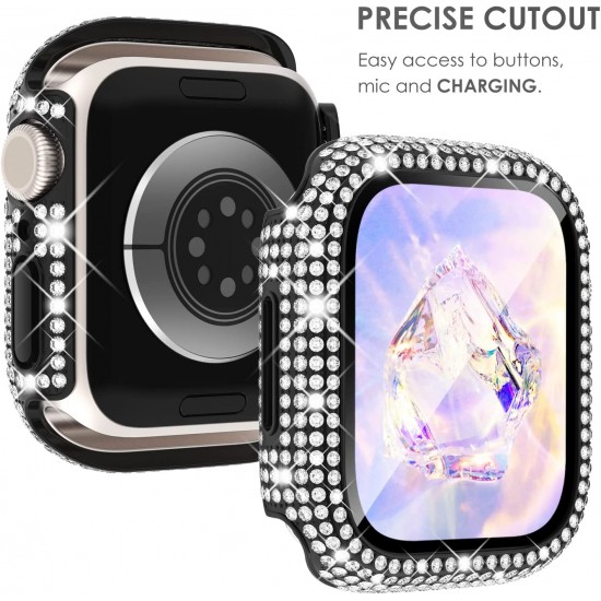 Bling Watch Protective Case with Built-in Screen Protector for Apple Watch Ultra SE Series 8 7 6 5 4 3 2 1
