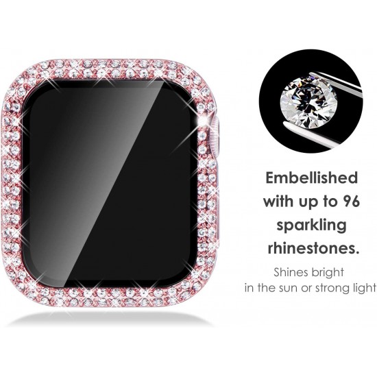 Bling Watch Protective Case with Built-in Screen Protector for Apple Watch Ultra SE Series 8 7 6 5 4 3 2 1
