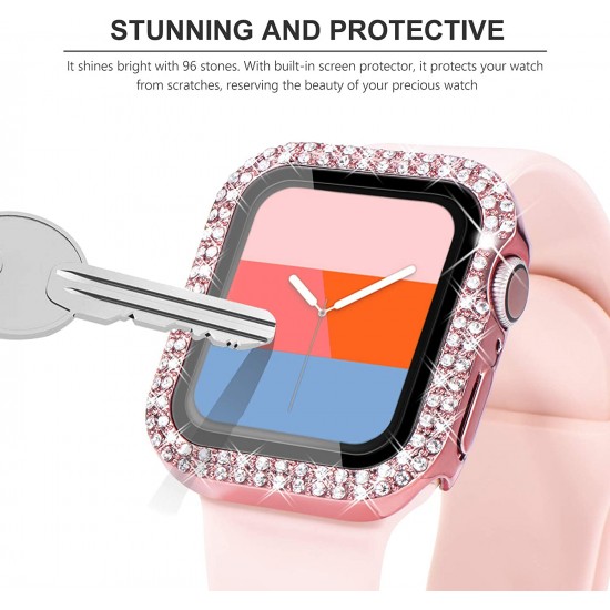 Bling Watch Protective Case with Built-in Screen Protector for Apple Watch Ultra SE Series 8 7 6 5 4 3 2 1