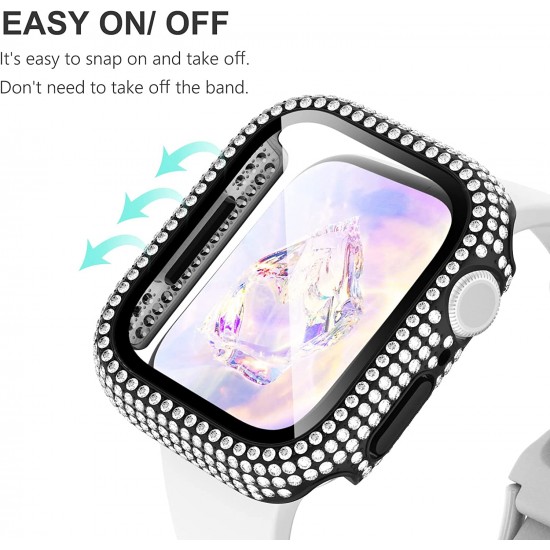 Bling Watch Protective Case with Built-in Screen Protector for Apple Watch Ultra SE Series 8 7 6 5 4 3 2 1