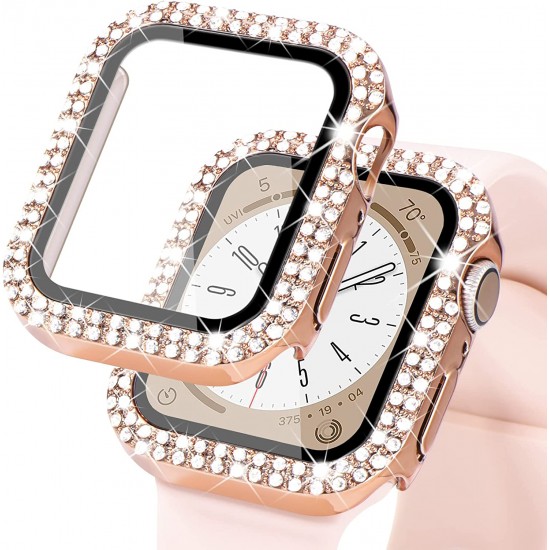 Bling Watch Protective Case with Built-in Screen Protector for Apple Watch Ultra SE Series 8 7 6 5 4 3 2 1